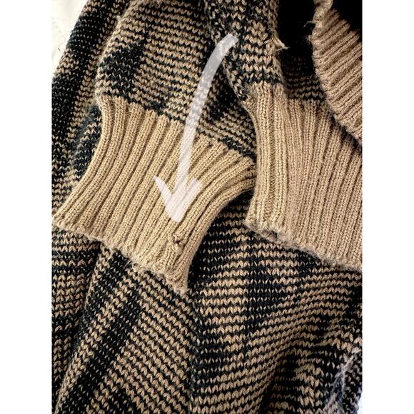 Mens Barnaby Acrylic Leather Grandpa Vintage Sweater Brown Black Large - Picture 4 of 9